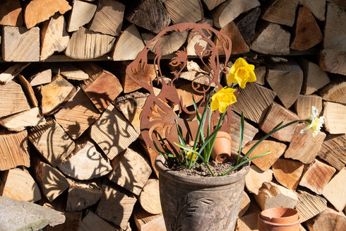 Labrador - Rustic Rusted Pet Garden Sculpture - Solid Steel